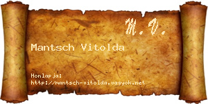 Mantsch Vitolda névjegykártya